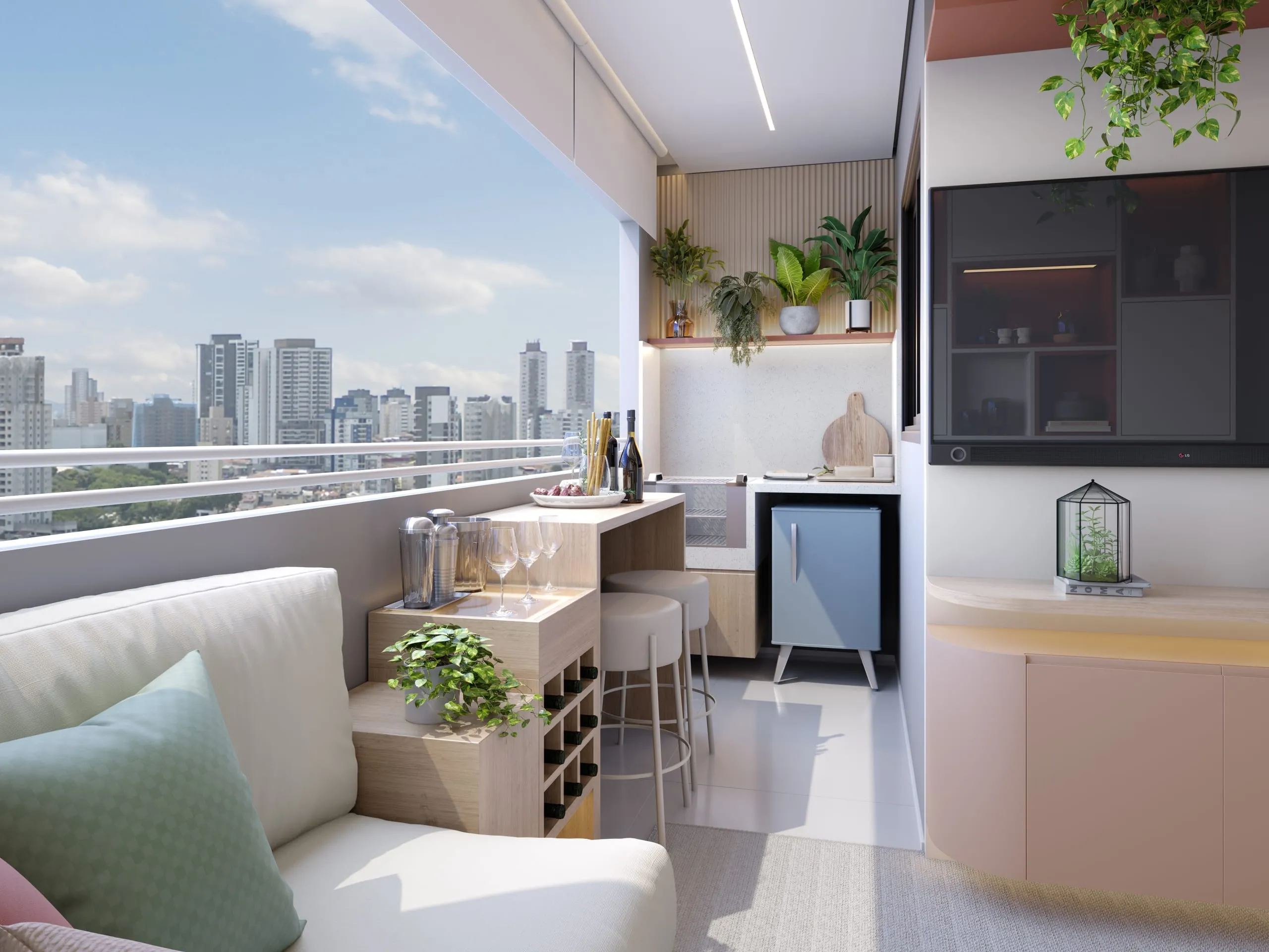 Varanda do apartamento de 2 dormitórios